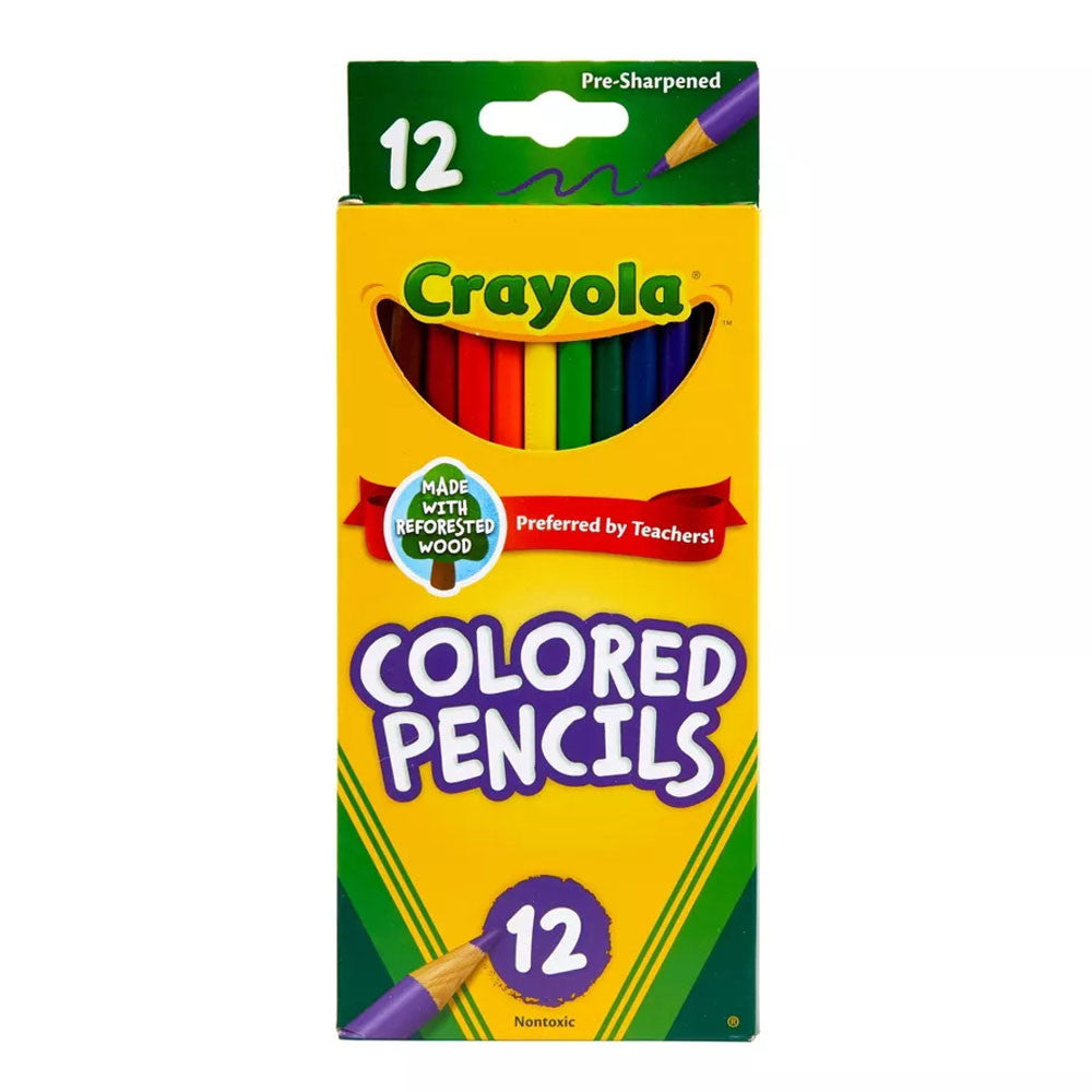Crayola Colored Non-Toxic Pencils, Long, 12 Ct